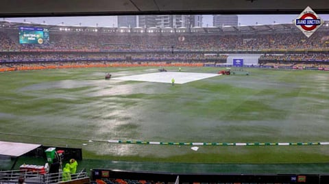 Rain was the villain on Day 1 of the Brisbane Test