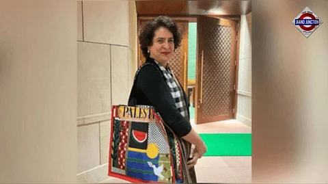 Priyanka Gandhi makes a statement with 'Palestine' bag in Parliament, BJP reacts