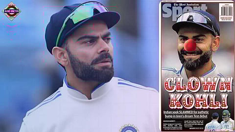 An Australian newspaper depicted Virat Kohli as a clown.
