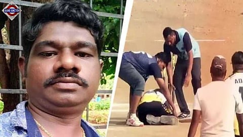 Man collapses during cricket match.