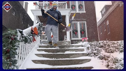 Central US faces dangerous travel conditions due to heavy snowfall.