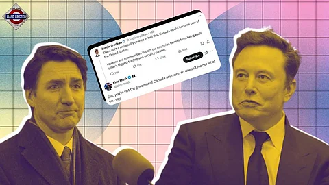 Elon Musk and Canadian Prime Minister Justin Trudeau.