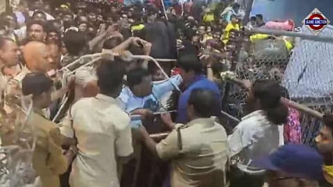 Hundreds of devotees had gathered for the ticket distribution of the 10-day Vaikunta Dwara Darshanam in Tirupati.