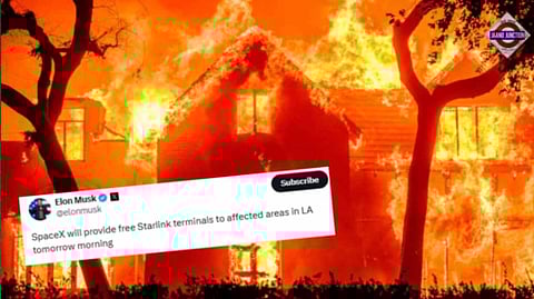 5 dead, thousands flee Los Angeles fires; Elon Musk offers free Starlink services