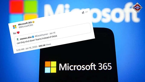 Microsoft's one-word reply with heart emoji to 'shut Teams instead of TikTok' post