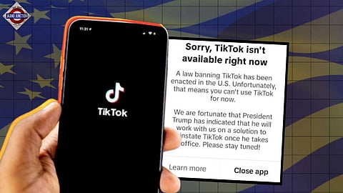 Screenshots of TikTok showed app being unavailable in US.