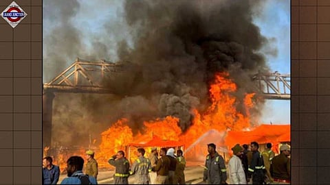 Fire broke out at Sector 19 campsite in Maha Kumbh engulfing several tents.
