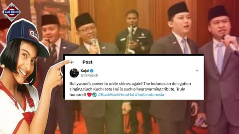 Members of the Indonesian delegation perform 'Kuch Kuch Hota Hai' at Rashtrapati Bhavan.