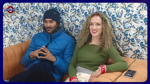 Penelope and Siddarth during the Mahakumbh Mela 2025 in Uttar Pradesh's Prayagraj.