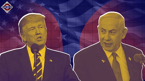 US President Donald Trump with Israeli Prime Minister Benjamin Netanyahu.