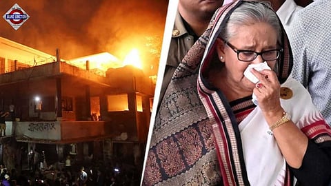 Sheikh Hasina lashed out after a mob set fire to her father's residence, asking "why fear a house".