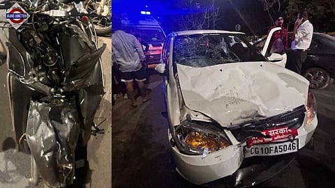 Speeding car hits scooter on Raipur's VIP Road, 3 injured