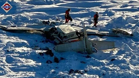 Missing plane carrying 10 found on sea ice in Alaska.