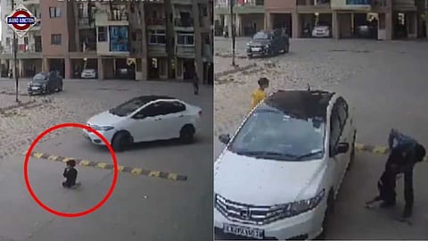 Car ran over child in Ghaziabad.