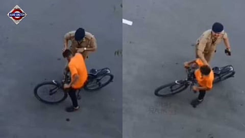 A video of the incident has gone viral, showing the cop pulling the boy's hair and slapping him.