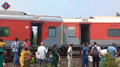 The derailed Bengaluru-Kamakhya Express at Nergundi in Odisha's Cuttack district on Sunday.