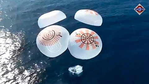 Four Fram2 astronauts splashdown from space after first pole-to-pole mission