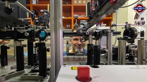 The researchers, including the vision scientist Austin Roorda (pictured), said the colour, olo, could only be experienced through laser manipulation of the retina.