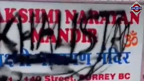'Hinduphobia': Khalistani extremists vandalise Hindu temple, gurdwara in Canada