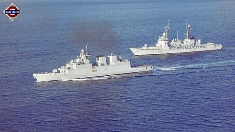 Navy conducting exercises in Arabian Sea's Exclusive Economic Zone.