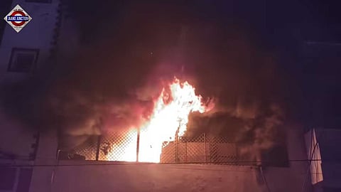 A massive fire broke out at a five-storey building in Kanpur.