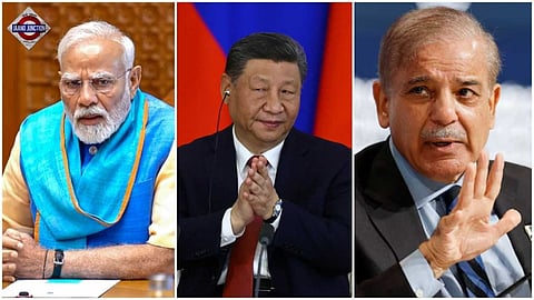 Prime Minister Narendra Modi, Chinese President Xi Jinping, and Pakistani Prime Minister Shehbaz Sharif.