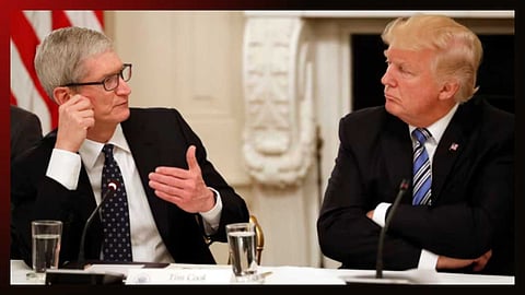 Apple CEO Tim Cook with US President Donald Trump.