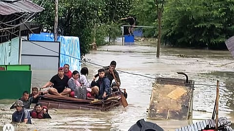 Troops conducting rescue operation in floods-hit Manipur