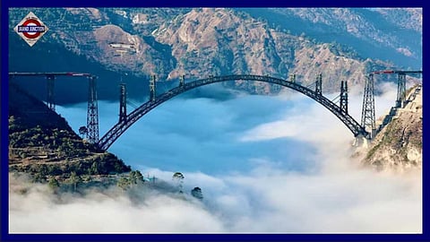 The Chenab Rail Bridge, situated at a height of 359 metres above the river, is the world's highest railway arch bridge.