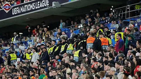 Fan dies after fall during UEFA Nations League.