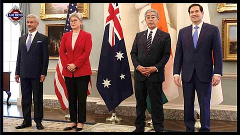 S Jaishankar with Australian Freign Minister Penny Wong, Japanese Foreign Minister Takeshi Iwaya and US Secretary of State Marco Rubio in Washington.