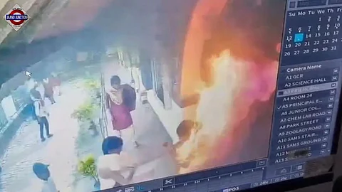 The woman set herself on fire shortly after she met with the college principal.