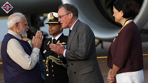 The Prime Minister was received at the airport by UK Foreign Office Minister in charge of the Indo-Pacific Catherine West.