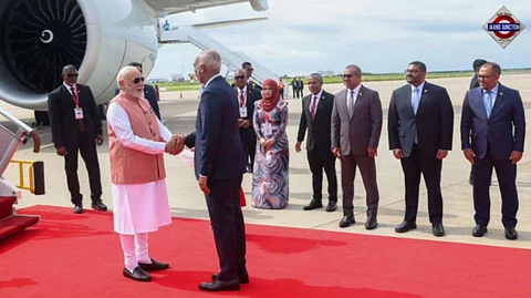 PM Modi lands in Maldives, shares warm hug with Muizzu amid focus on diplomatic reset