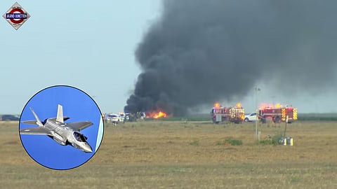 Smoke visible near crash site, damage not disclosed