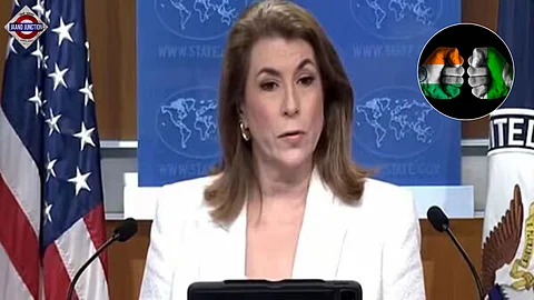 US State Department Spokesperson Tammy Bruce speaks at a press briefing