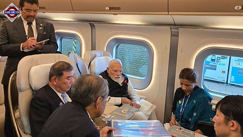 PM Modi takes bullet train ride with his Japanese counterpart Ishiba.