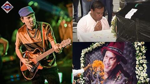 Assam CM Himanta Biswa Sarma paid floral tribute to late singer Zubeen Garg.