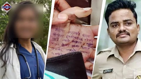 The doctor left a suicide note on her hand accusing Police sub-inspector Gopal Badane of repeatedly raping her.