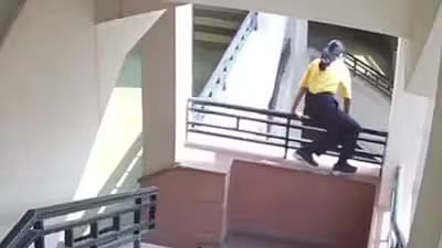 The incident was caught on CCTV.