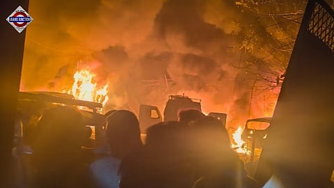 A powerful blast rocked South Srinagar’s Nowgam police station.