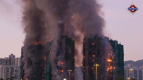 Massive fire breaks out at residential building in Hong Kong, residents trapped, 4 dead