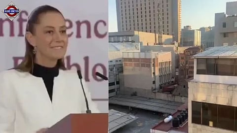 President Claudia Sheinbaum was forced to evacuate the presidential palace during her regular morning press conference.