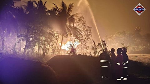 ONGC Oil Well Fire Rages For 2nd Day In Andhra, People Shifted To Camps