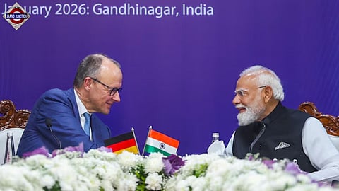 PM Modi and German Chancellor Merz during the India-Germany CEOs Forum.