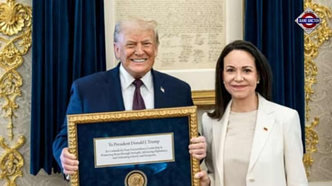 Venezuela's Machado leaves her Nobel Peace Prize for Trump at White House