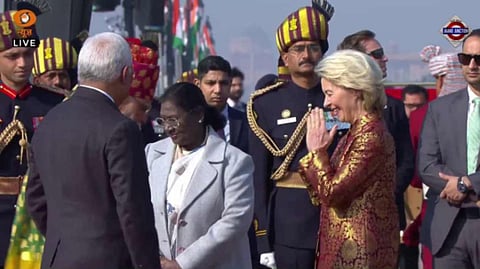 EU Chief stuns in fusion brocade outfit at Republic Day parade