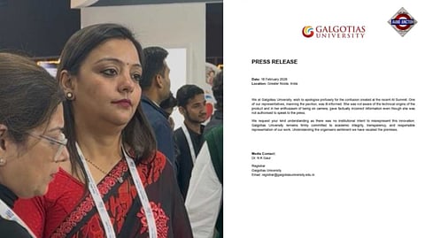 In her enthusiasm of being on camera: Galgotias blames professor for robodog row