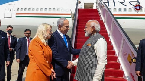 PM Modi Receives Red Carpet Welcome By Netanyahu, His Wife At Tel Aviv Airport