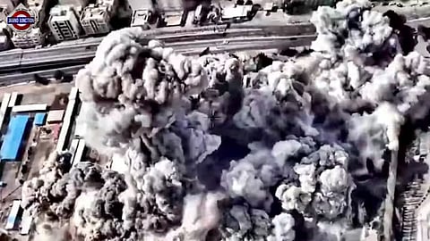 The US military shared a video showing the destruction of Iran’s Revolutionary Guard headquarters.